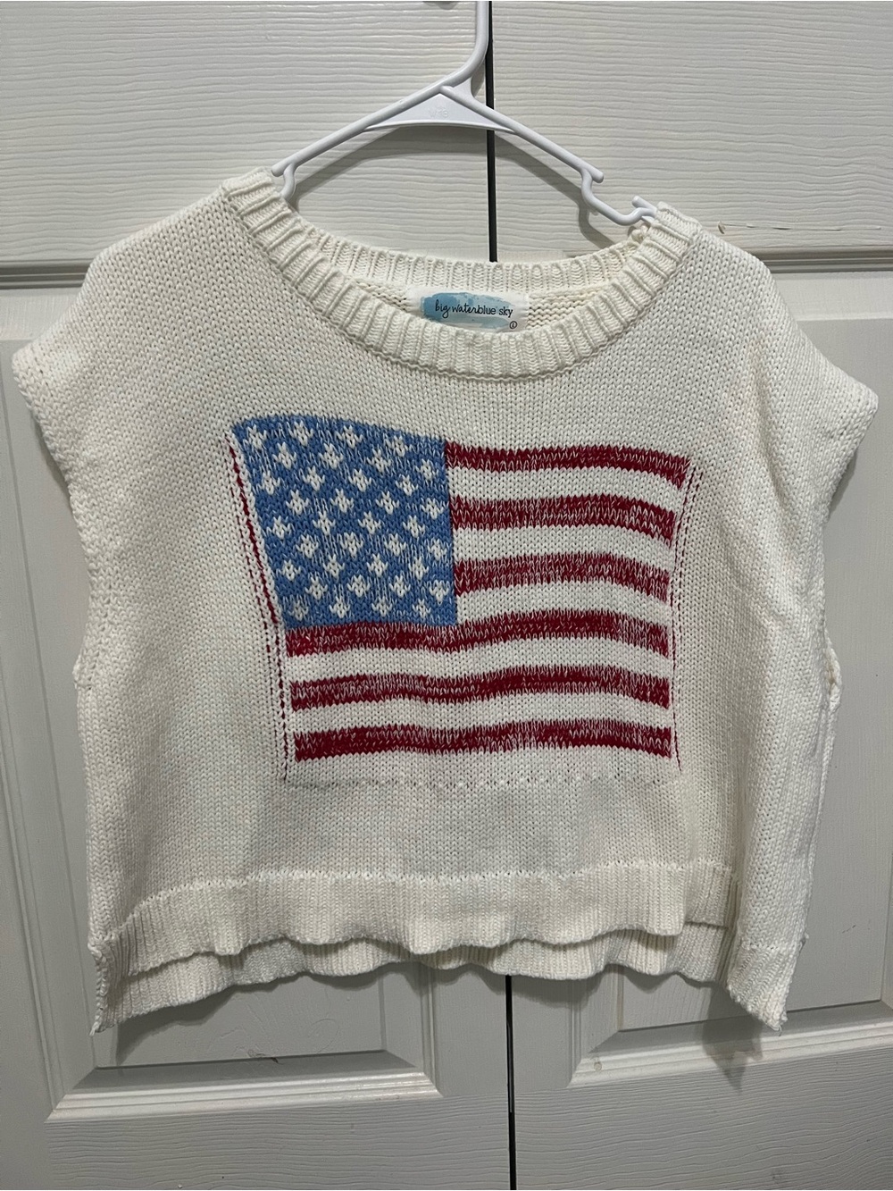 Sleeveless American Flag Sweater